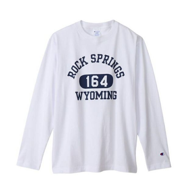 HANES ヘインズ LONG SLEEVE T-SH ホワイトxネイビー XLサイズ C3-X413 13 | スポーツ スポーツウエア ウエア 服 衣類 トップス 長袖 ロングスリーブ Tシャツ ロンT 綿 コットン 天竺素材 肌触り サスティ