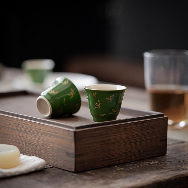 中国茶器 琺瑯彩龍鳳茶杯 カップル杯 主人杯 四方杯 新品未使用 5_369.jpg
