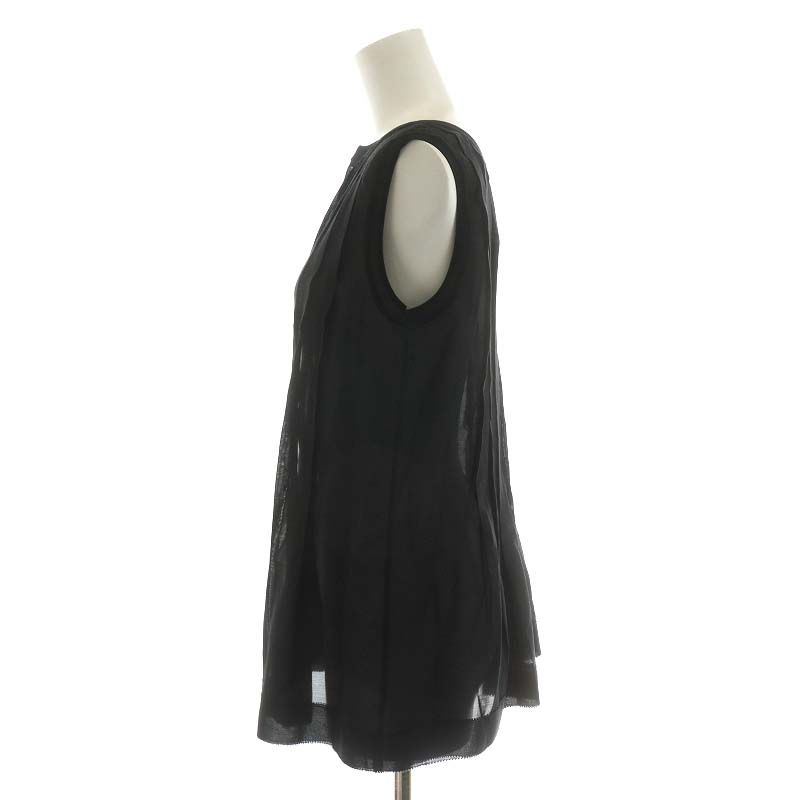 アナイ ANAYI 19SS ブラウス シャツ ノースリーブ シルク 38 黒 アナイ ANAYI 20SS シャツ ブラウス ノースリーブ 絹 シルク 38 M 黒
