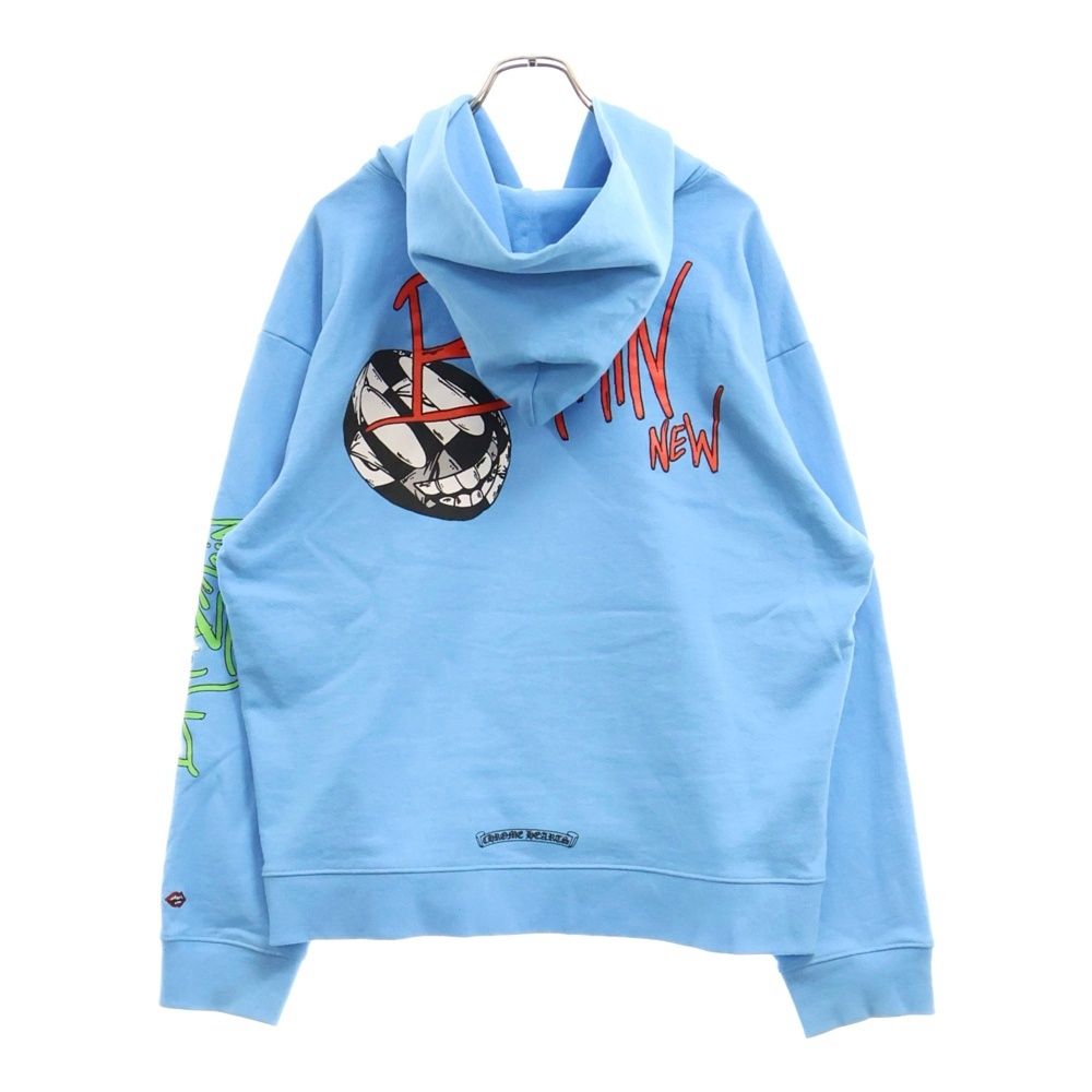 CHROME HEARTS クロムハーツ 24SS ×MATTY BOY BRAIN NEW PULLOVER HOODIE マッティボーイ ブレインニュー プリントフーディー プルオーバーパーカー ブルー