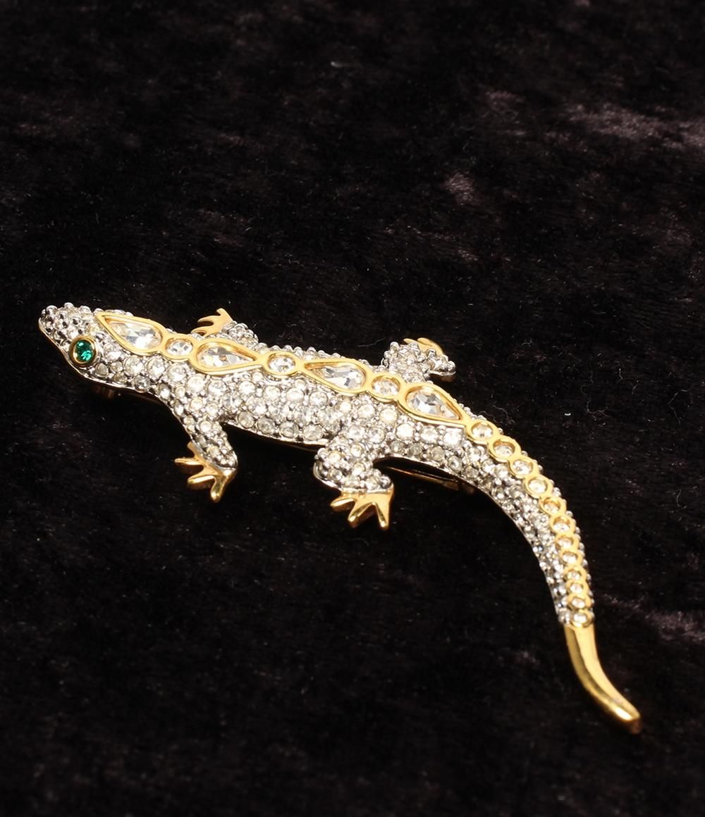 スワロフスキー SWAROVSKI ヤモリ トカゲ スワロフスキー ブローチ トカゲモチーフ ヤモリモチーフ レディース