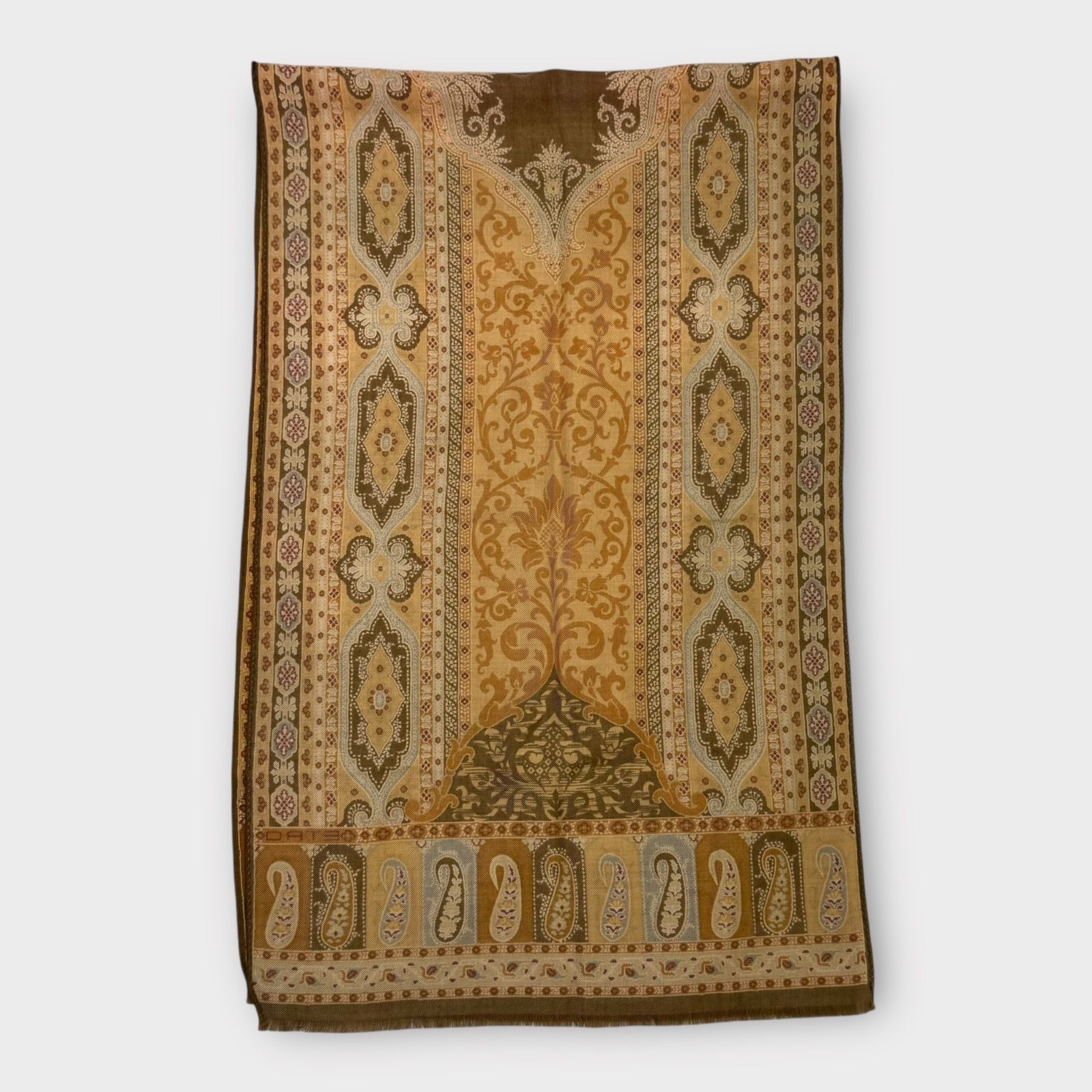 【極美品】ETRO ストール 160×64 ウール シルク ペイズリー ダーク色 極美品！ETRO エトロ ペイズリー柄 ストール スカーフ ショール