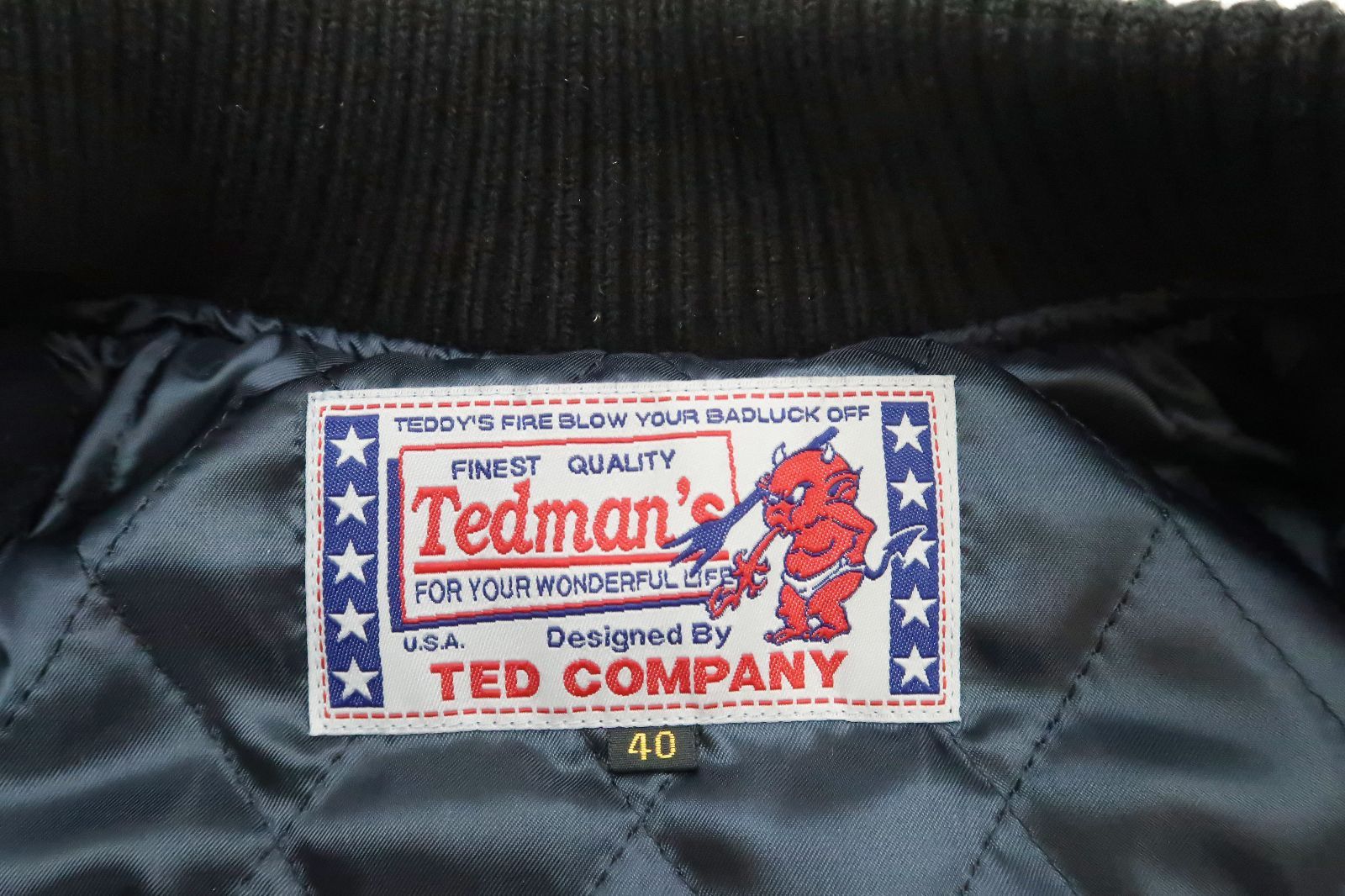 【激レア/美品】TEDMAN スタジャン　袖レザー　ネイビーブルー TEDMAN テッドマン スタジャン スタジアムジャケット TD.USA TDJ