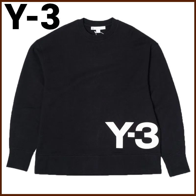 Y-3 ワイスリー トレーナー ユニセックス クルーネック 黒 コットン100