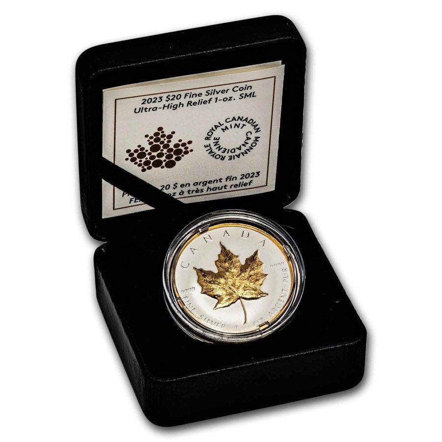 保証書・カプセル付きメイプルリーフ銀貨 保証書・カプセル付き] 2024年 (新品) カナダ「メイプルリーフ」純金 1