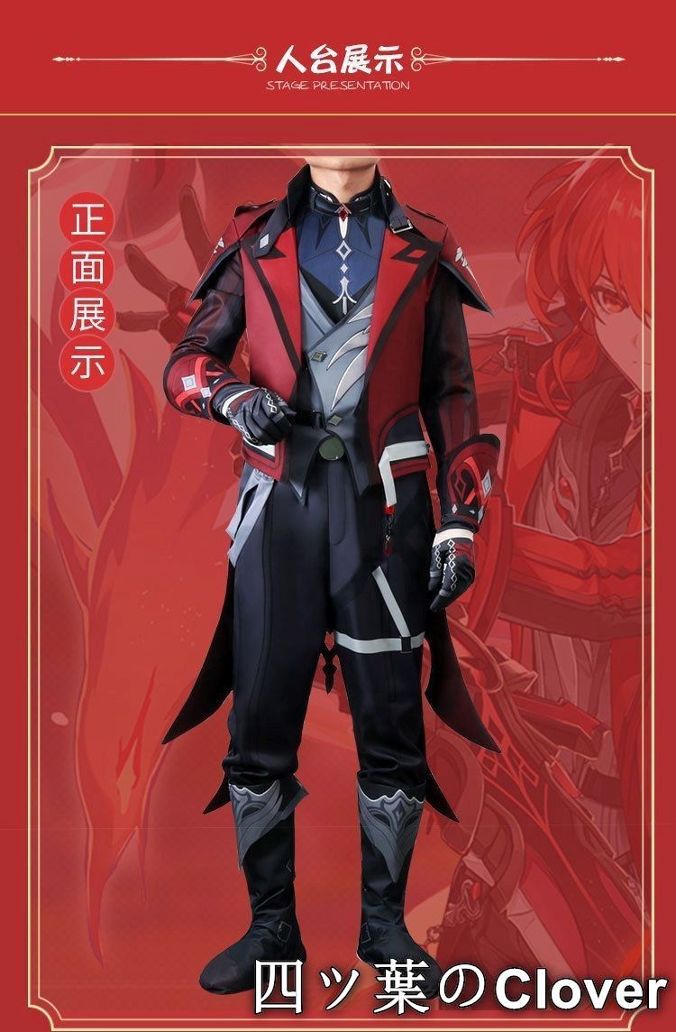 三分妄想　ディルック　コスプレ　レッドデッドオブナイト　原神　フルセット 三分妄想 原神 ディルック レッドデッドオブナイト コス衣装 XL