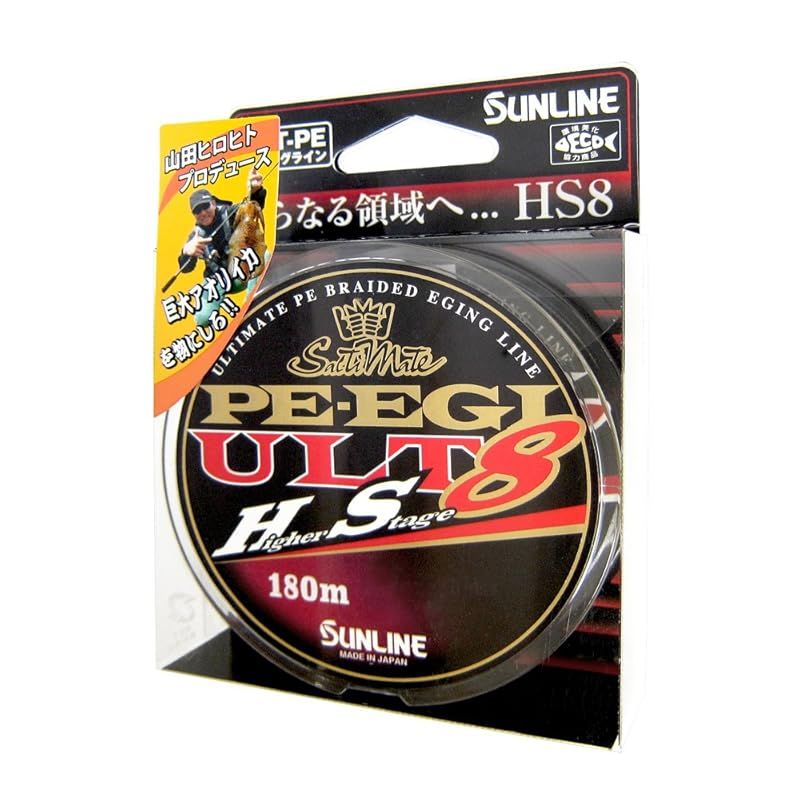 サンライン SUNLINE PEライン ソルティメイト PEエギ ULT HS8 180m 0.4号 3.3kg 8本 ホワイト ピンク ライトグリーン