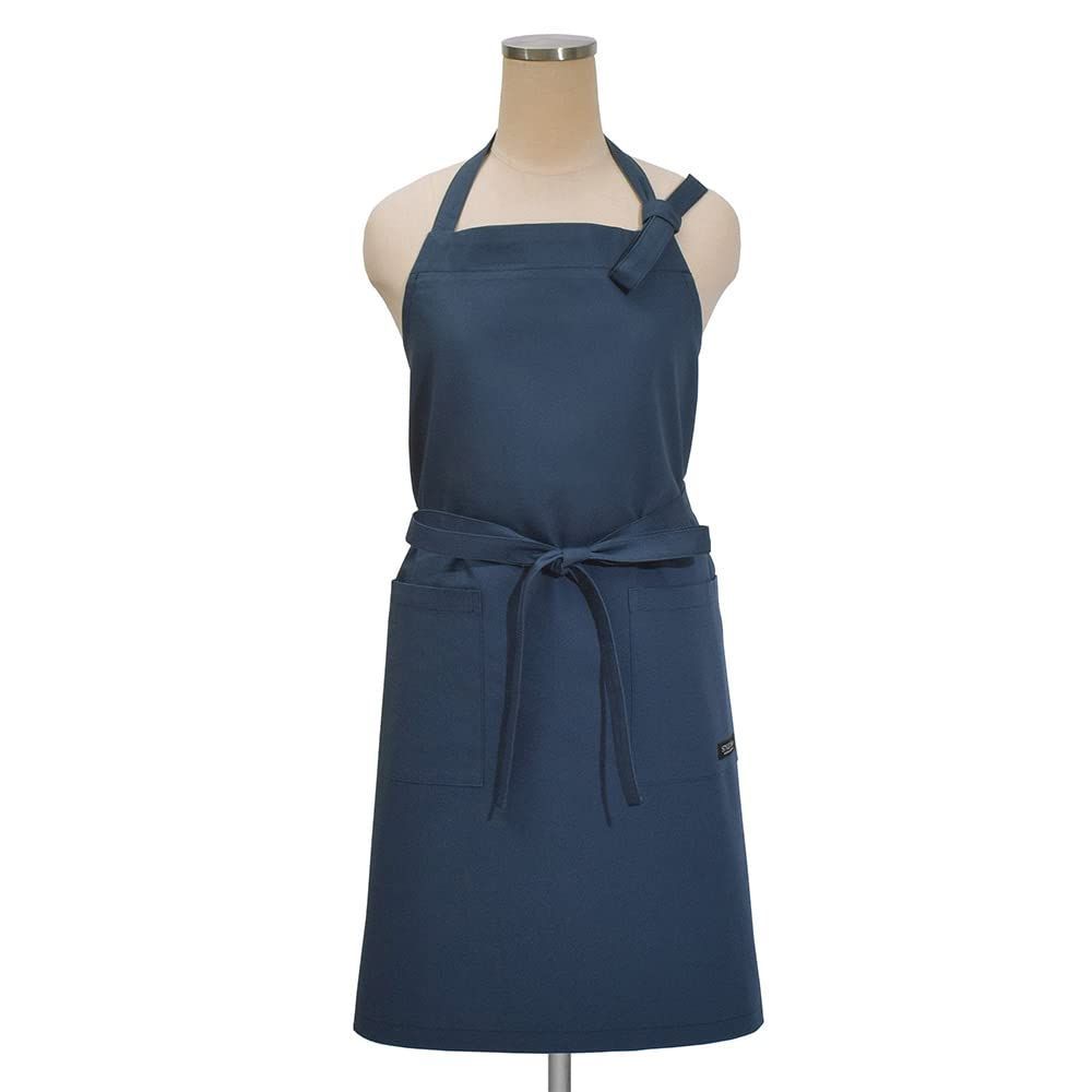 エプロン 無地オックス ネイビーブルー