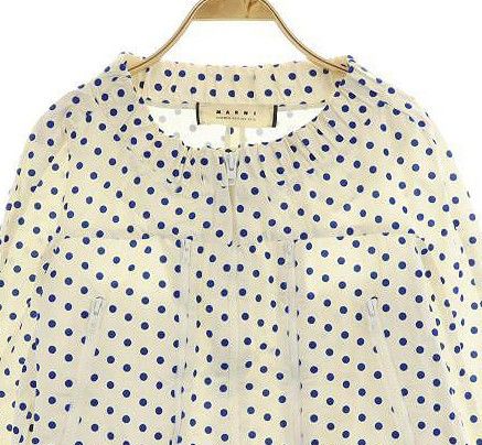 マルニ MARNI ドット柄 ノーカラージャケット ブルゾン ジップアップ 