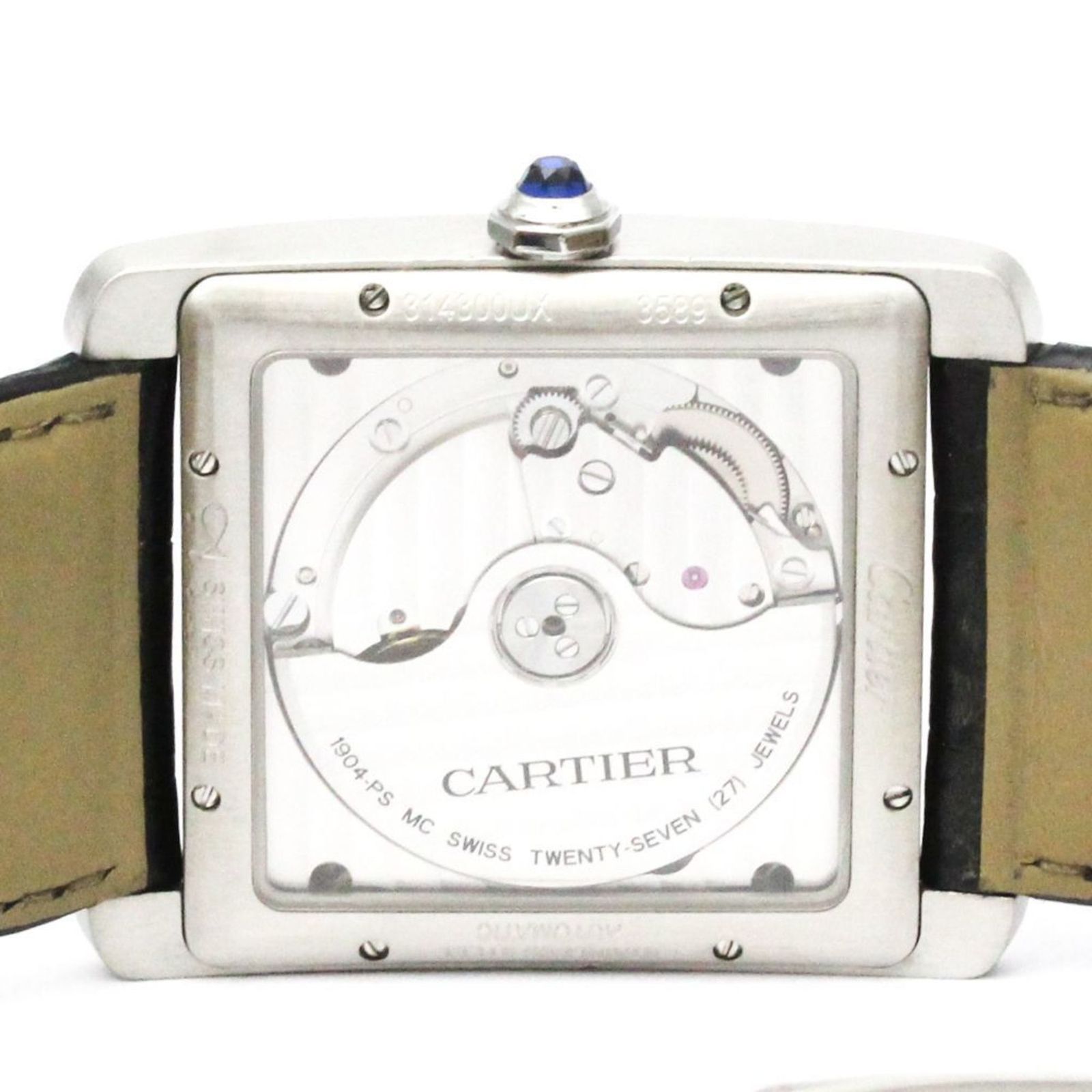 カルティエ (CARTIER) タンクMC ステンレススチール レザー 自動