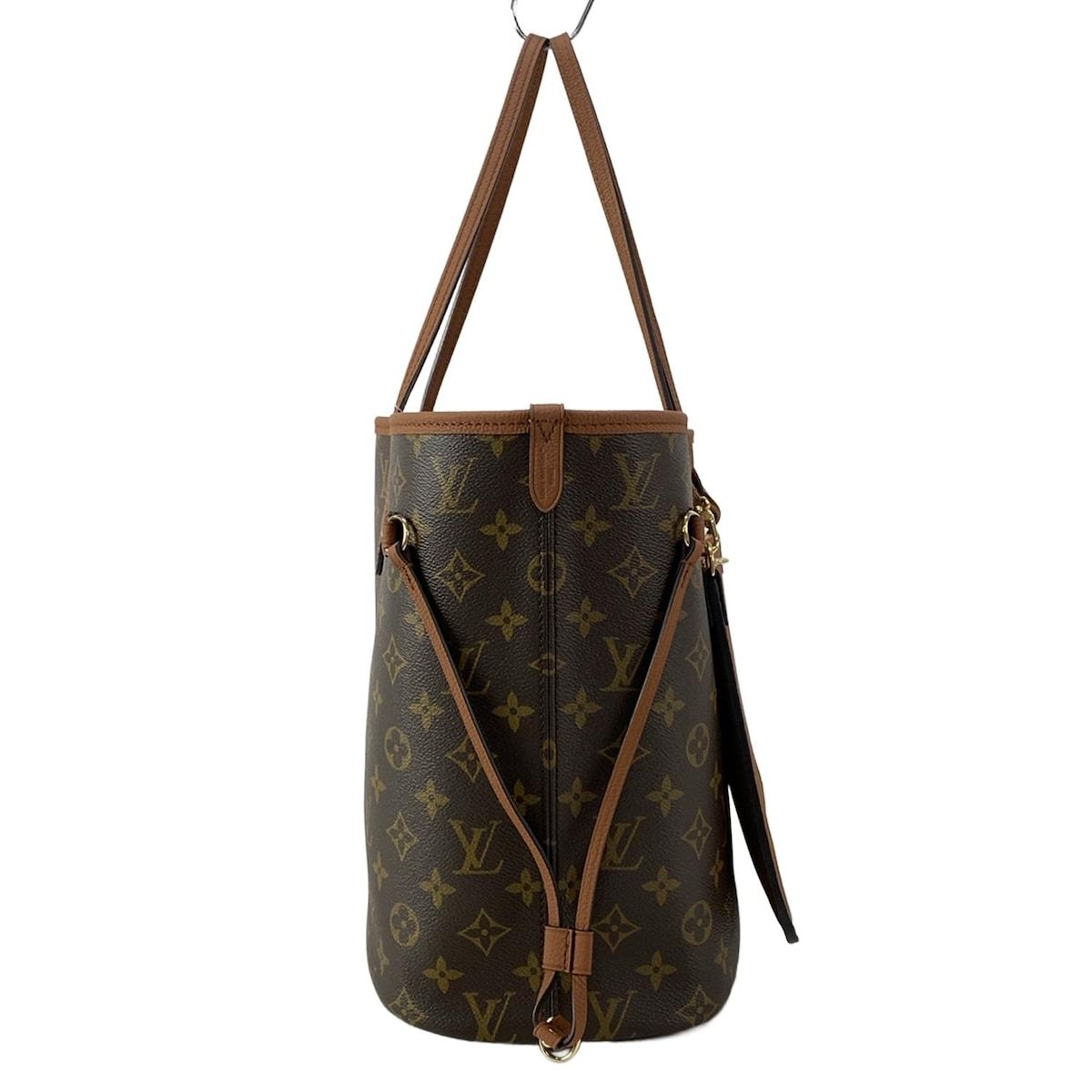 LOUIS VUITTON ルイヴィトン トートバッグ モノグラム ネヴァーフルインサイドアウトMM M12061 タン レザー 牛革