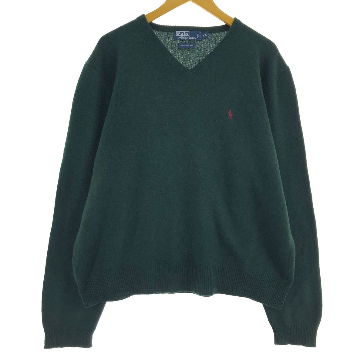 古着 ラルフローレン Ralph Lauren POLO by Ralph Lauren Vネック ラムウールニットセーター メンズXXL相当/eaa497672