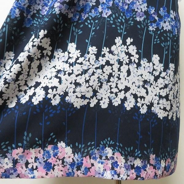snc ローズティアラ Rose Tiara ワンピース 46 紺 ピンク 半袖 花柄