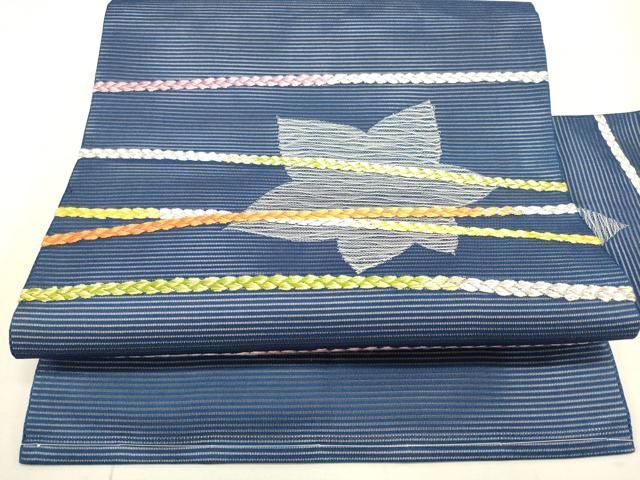 平和屋着物●九寸名古屋帯　横段花文　金銀糸　正絹　逸品　DAAU5381ps 平和屋着物○九寸名古屋帯 横段花文 金銀糸 正絹 逸品