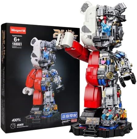 Mrkuriosity メカベアビルディングブロックキット メカニカルバイオレントベアディスプレイアートおもちゃモデル 大人と子供のための創造的なコレクターギフト 1647ピース