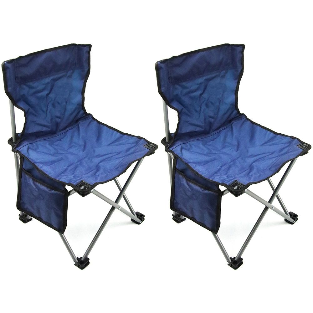 【2個セット】折りたたみチェア 折りたたみキャンプチェア 100kg耐荷重 スチールパイプ 背もたれ付き ミニ折りたたみ椅子 キャンプ用ブルー