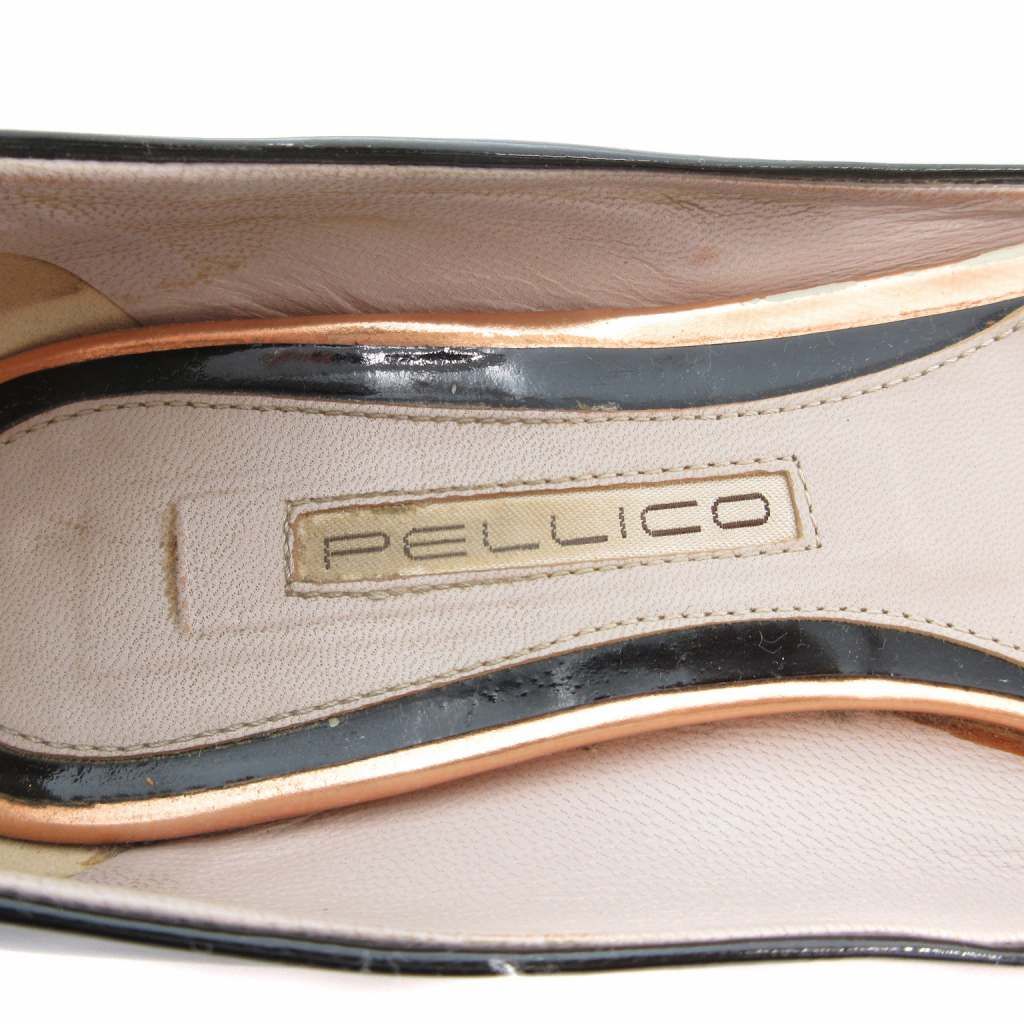 ペリーコ PELLICO フラットシューズ エナメル 編み込み 36 23.0