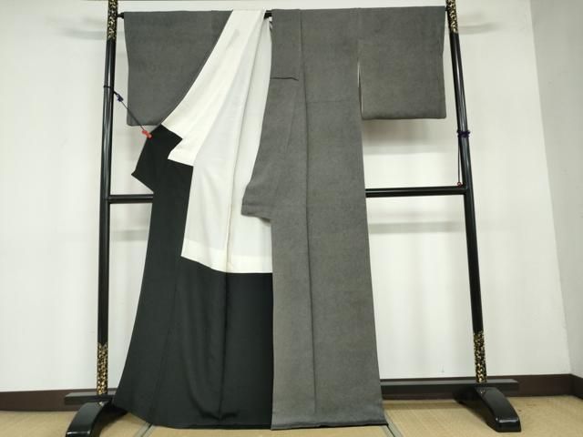 平和屋着物○江戸小紋 飯島輝也 鮫小紋柄 黒地 正絹 逸品 DAAY5057ud