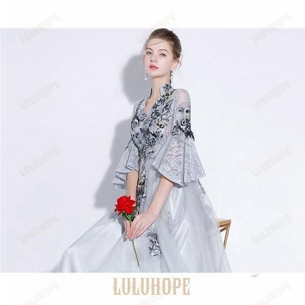 ロングドレス 演奏会 袖付き 大きいサイズ 結婚式 ロングドレス ジュニア ピアノ発表会 ドレス 大人 ピアノ 発表会 パーティードレス スレ MAAHADDERANG_COM