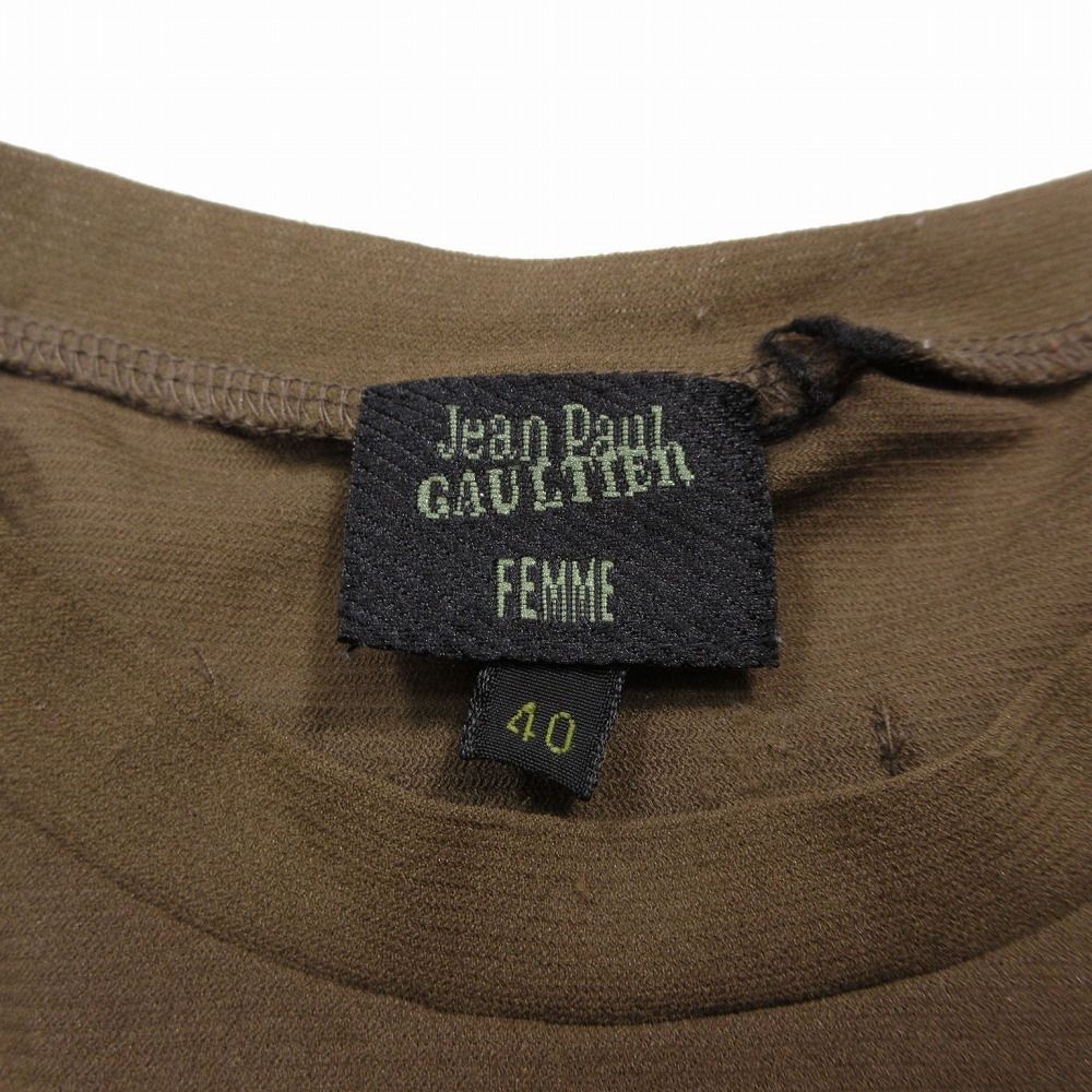 ジャンポールゴルチエ ファム Jean Paul GAULTIER FEMME パワーネット 長袖 カットソー クルーネック 40 L ブラウン ur47 【中古】 ジャンポールゴルチエ ファム Jean Paul GAULTIER FEMME パワー