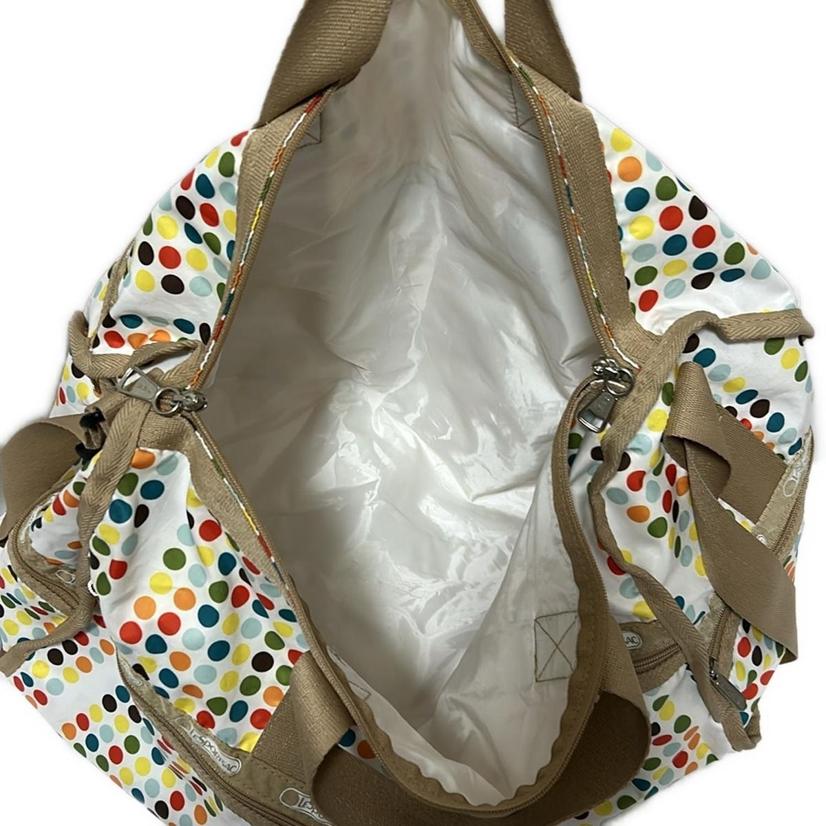 LESPORTSAC(レスポートサック) ボストンバッグ - 白×ベージュ