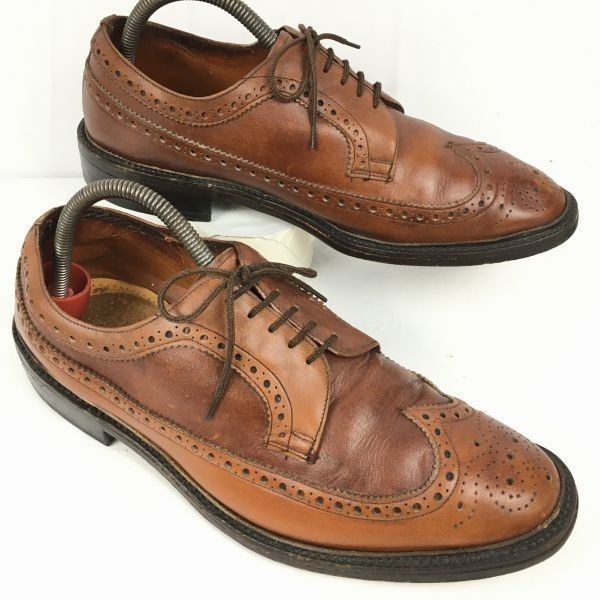 英国/イングランド製　グッドイヤー/ハンドメイド　Vintage 　ウイングチップ/ビジネスシューズ〈ブラウン/茶/BROWN〉size10/メンズ//men's 菅NO.WZG-178 英国/イングランド製 グッドイヤー/ハンドメイド Vintage ウイング