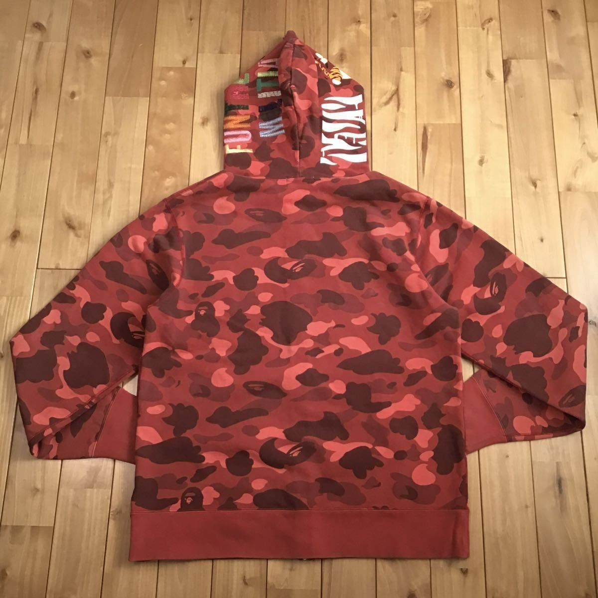 BAPE ピンク迷彩虎顔パーカー ☆XL☆ スワロフスキー BAPE LOGO パーカー Pink camo a bathing