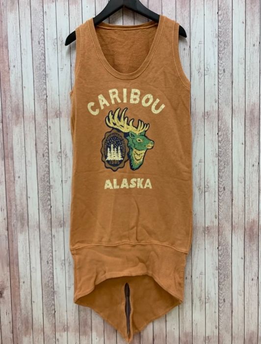 キャピタル kapital タンクトップ チュニック スウェット地 CARIBOU ALASKA 1 ブラウン系 MK32