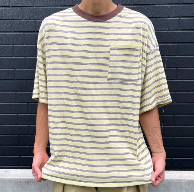 新品 miller x Relaxfit ミラー リラックスフィット 23SS 別注 Panel Rib Border S/S T-Shirt 針抜きリブ  パネルリブボーダーTシャツ Free バナナチョコシリアルボーダー 半袖 トップス mc68593 - メルカリ