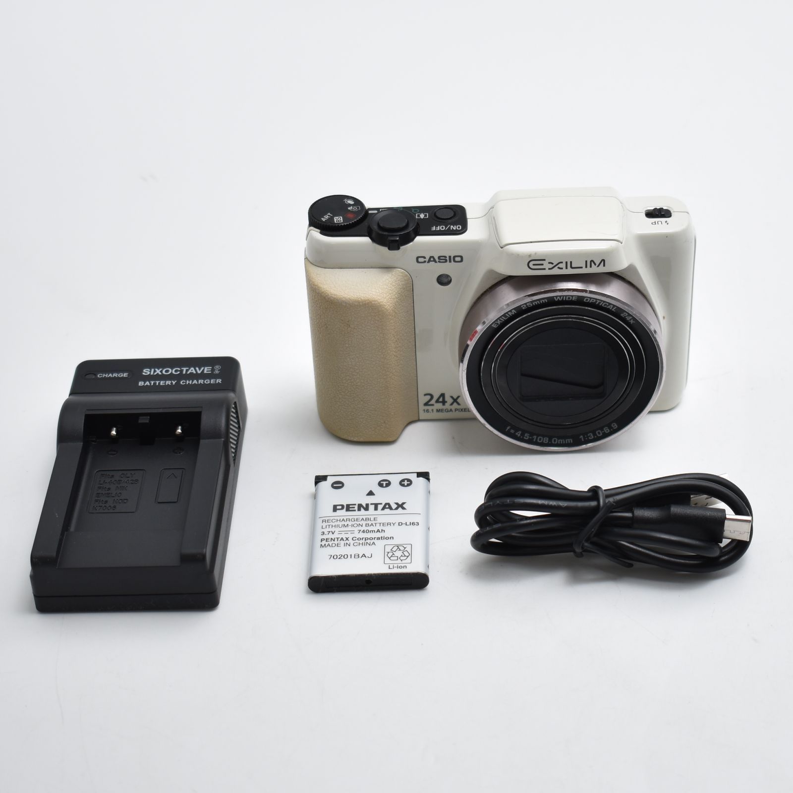 B 9412 CASIO デジタルカメラ EXILIM 1610万画素 光学ズーム24倍 EX-H60WE