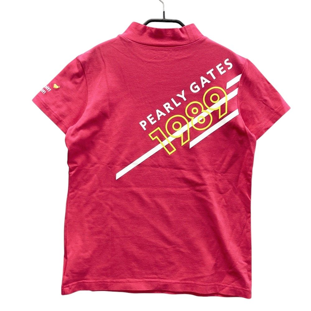 サイズ 1 PEARLY GATES パーリーゲイツ ハイネック 半袖Tシャツ ロゴ刺繍 ピンク系 240101412980 ゴルフウェア レディース ストスト