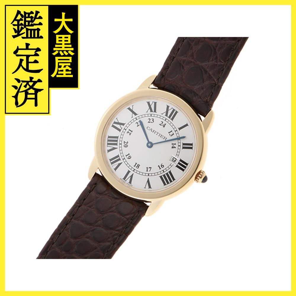 Cartier カルティエ メンズ腕時計 ロンドソロLM W6700455 クオーツ シルバー文字盤 YG/SS/革ベルト 本体のみ【433】 -  メルカリ