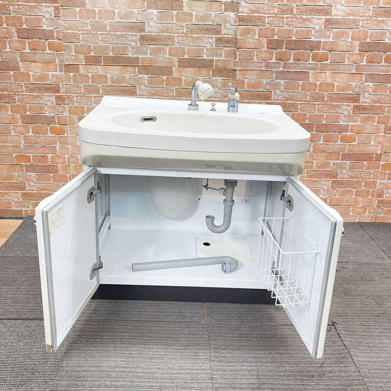 後払いOK。 品 タカラスタンダード 全面ホーロー製 水栓シャワー蛇口付き 2枚扉タイプ 手洗台 洗面化粧台 幅80cm 幅800mm 43I 30分限定