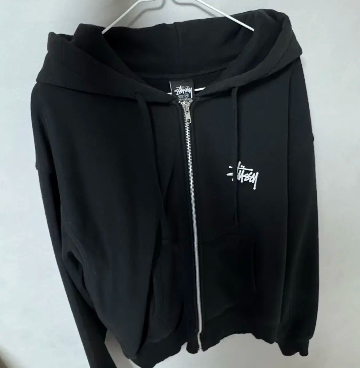 Stussy フード付きパーカー 黒 ☆関税込☆Stussy☆SPORT ZIP HOODIE☆WASHED BLACK☆ (STUSSY
