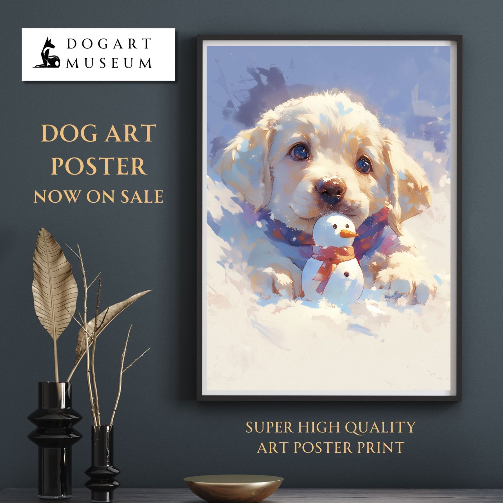 雪犬戯舞 - ラブラドールレトリバー犬 No.1】ジークレー版画＊名入れOK