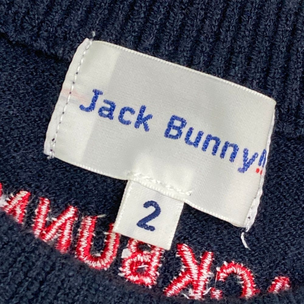サイズ：2 JACK BUNNY ジャックバニー 2024年モデル ニットセーター ハート  ネイビー系 [240101473994] ゴルフウェア レディース ストスト サイズ：2 JACK BUNNY ジャックバニー 2024年モデル ニット
