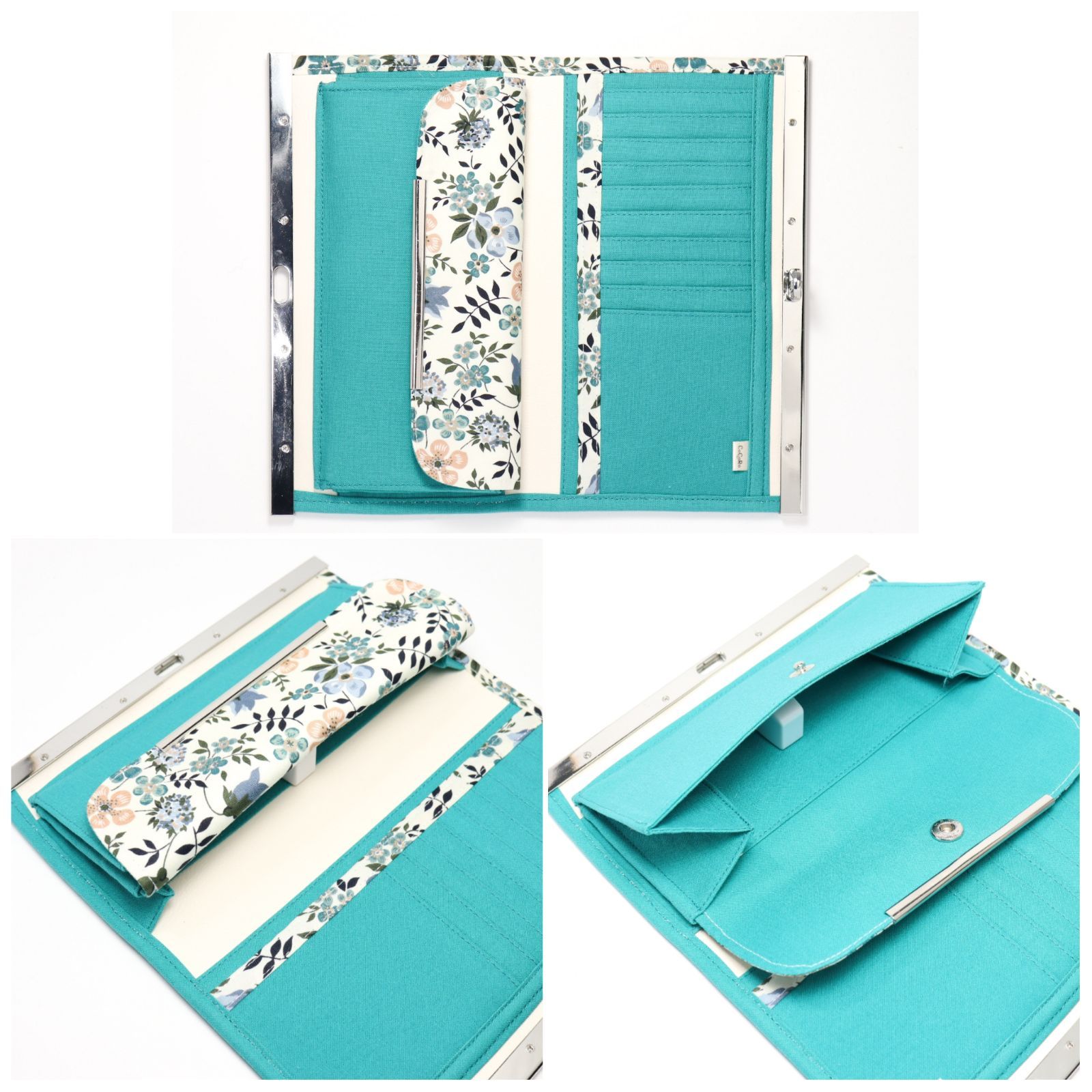 【squ】カラーオーダー可 整頓しやすいデザイン。直線口金の長財布 北欧柄 四角 birカラーオーダー可 整頓しやすいデザイン。直線口金の長財布 北欧