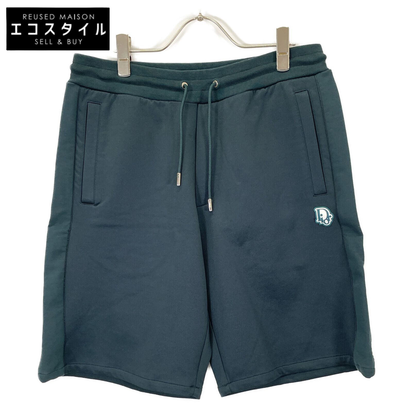 Dior HOMME ディオールオム 193J100A0631 ｸﾞﾘｰﾝ 21SS ﾃｸﾆｶﾙｺｯﾄﾝｼﾞｬｰｼﾞｰﾄﾗｯｸｼｮｰﾂ ﾊｰﾌﾊﾟﾝﾂ M