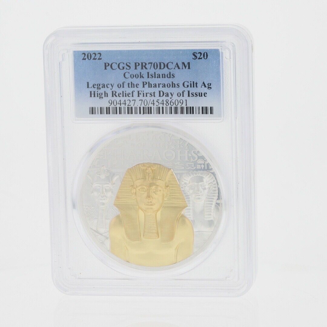 2025 $20 Cook Islands Legacy of the Pharaohs Gilt High Relief First Day of Issue