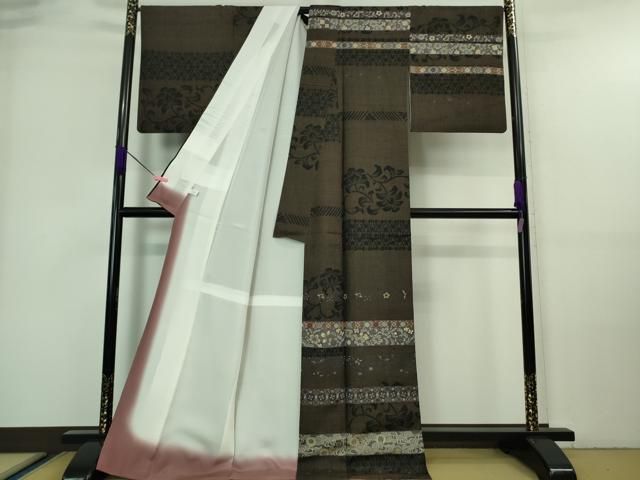 平和屋本店□極上 伝統工芸士 七代目 吉澤与市 訪問着 赤城紬 極み重ね  