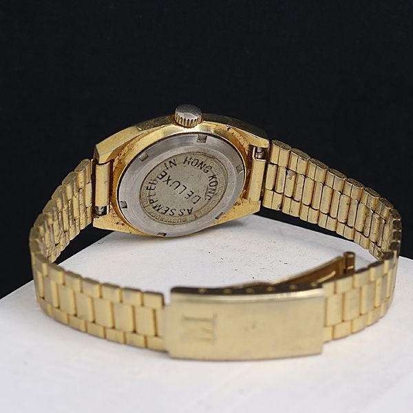 稼動 MELCER デラックス 手巻き ゴールド文字盤 アンティーク