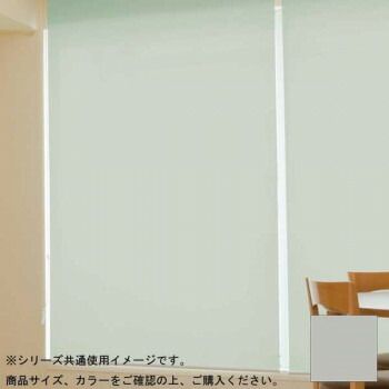タチカワ ファーステージ ロールスクリーン オフホワイト 幅190×高さ200cm プルコード式 TR-1009 スモーク