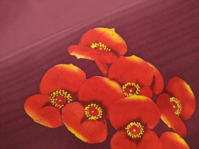 平和屋着物○東京友禅 熊谷好博子 塩瀬 九寸開き名古屋帯 舞花