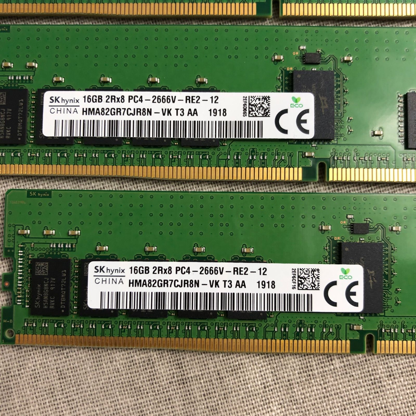動作未確認】ECCメモリ 16GB×４枚セット /2RX8 PC4-2666V-RE2-12