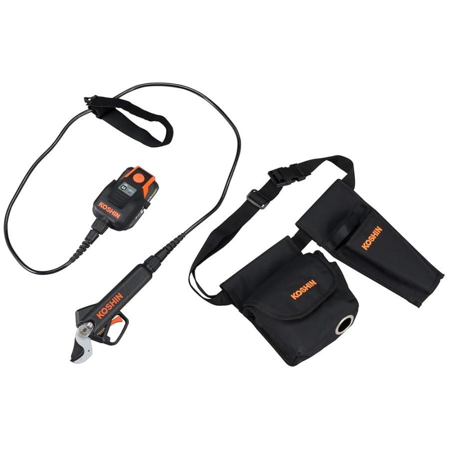 アウトレット品 工進 KOSHIN 18V 2.5Ah 充電式剪定はさみ PPD-1825 シリーズ バッテリー2個 充電器付 標準モードφ15mm 最大モードφ25mm切断 軽量 コンパクト アンビル式 刃 果樹 荒剪定 黒