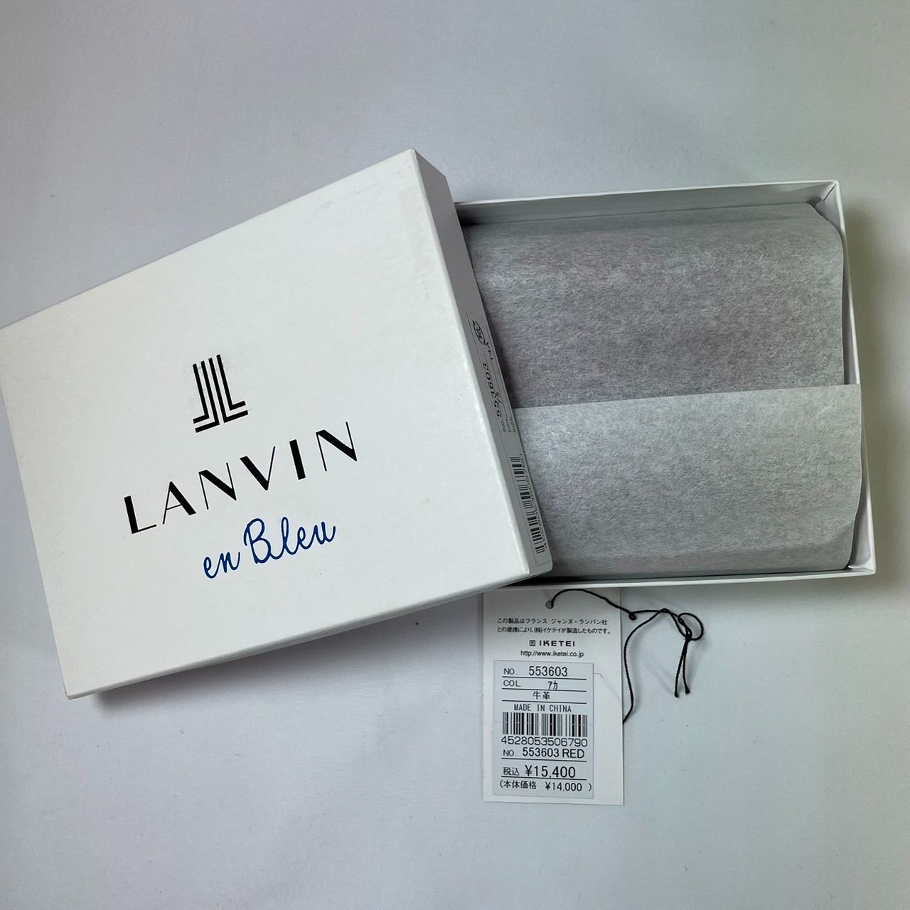 【LANVIN en Bleu】ランバンオンブルー 二つ折り財布 赤 レッド  黒 ブラック  メンズ レディース