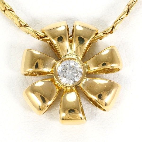 K18YG ネックレス Necklace ダイヤ 0.15 カード鑑別書 総重量約10.7g 約40cm