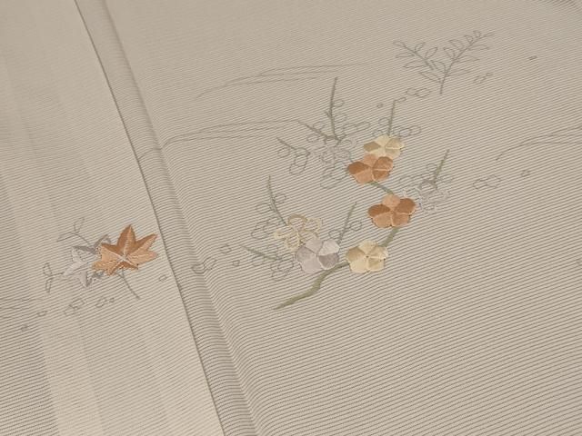 平和屋着物＊夏物 訪問着 絽 刺繍 枝梅文 暈し染め 正絹 逸品  