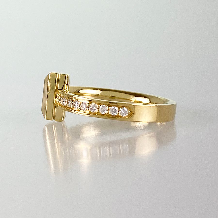 ティファニー TIFFANY&Co. Tワン K18YG ダイヤモンド 9号(49