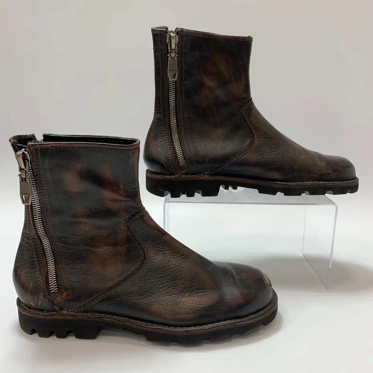 DIESEL レザーブーツ サイドジップ ブラウン 41(26.5cm) - メルカリ